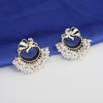 Boucles d'oreilles peinte a la main de couleur noir