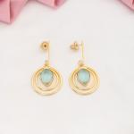 Boucles D'oreilles pendante pierre bleu