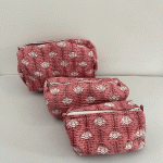 Lot de 3 trousses matelassées imprimé tropical – Neuf