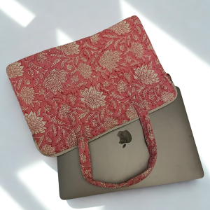 pochette 15 pouces avec anses , design fleurs