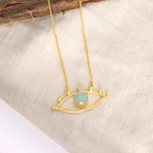 Collier doré avec pendentif œil – protection