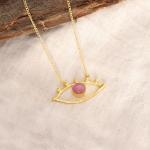 Collier doré avec pendentif œil – protection