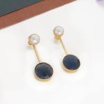 Boucles d’oreilles 2 en 1 perles & pierres