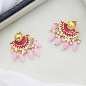 Boucles d’oreilles artisanales peintes à la main / rouge