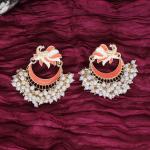 Boucles d'oreilles peinte a la main de couleur rose clair