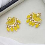 Boucles d’oreilles artisanales peintes à la main / jaune