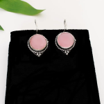 Boucles d’oreilles argenté aux pierres rose