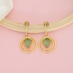 Boucles D'oreilles pendante pierre verte