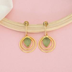 Boucles D'oreilles pendante pierre verte