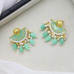 Boucles d’oreilles artisanales peintes à la main / verte clair