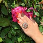 Bague en diamant américain de couleur rose