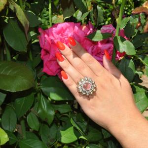 Bague en diamant américain de couleur rose