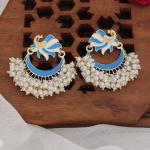 Boucles d'oreilles peinte a la main de couleur bleue Turquoise