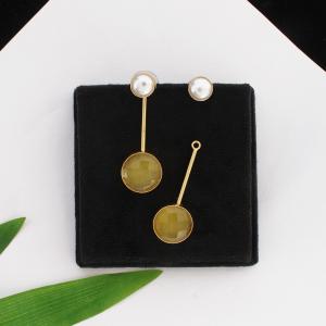 Boucles d’oreilles 2 en 1 perles & pierres