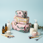 Lot de 3 trousses matelassées imprimé tropical