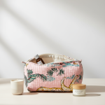 Lot de 3 trousses matelassées imprimé tropical