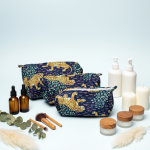 Lot de 3 trousses matelassées imprimé tropical