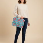 Housse d’ordinateur motif fleurs – Pochette fine, idéale pour transporter votre laptop dans un sac en toute sécurité
